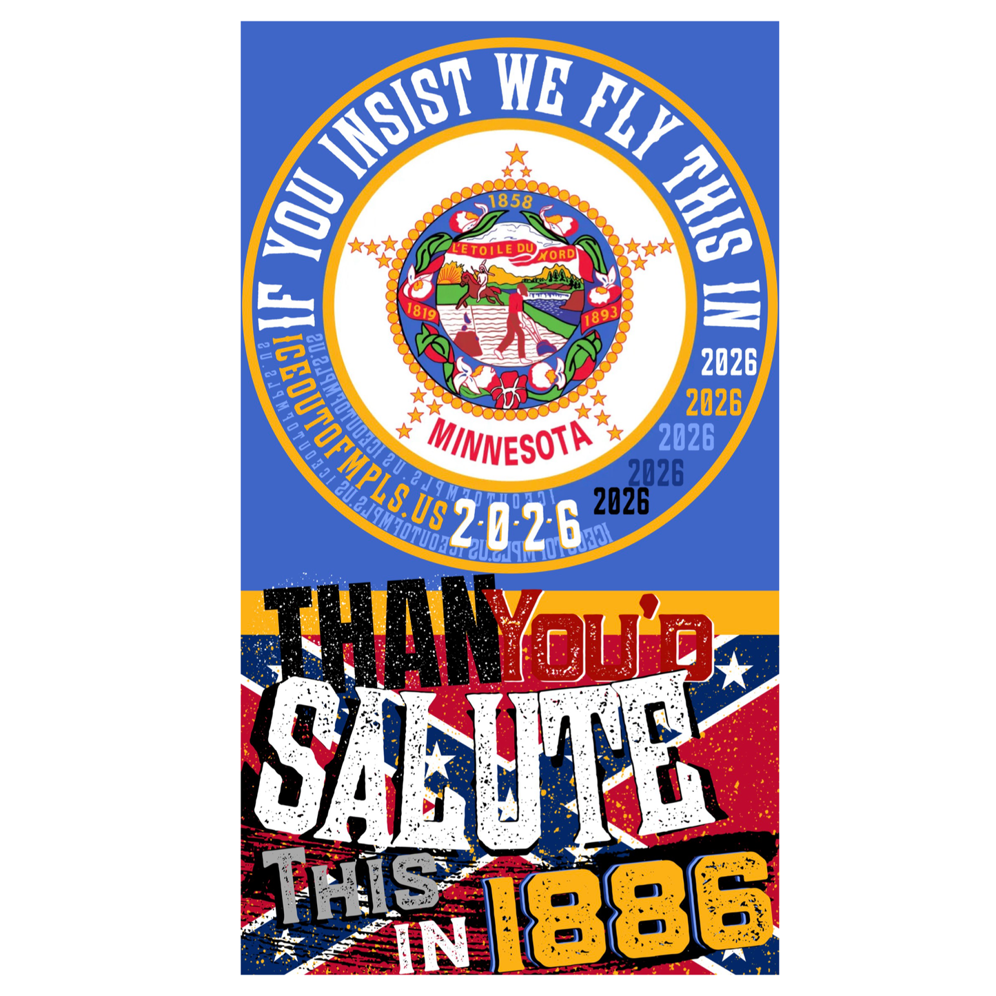 MN NEW STATE FLAG POSTER