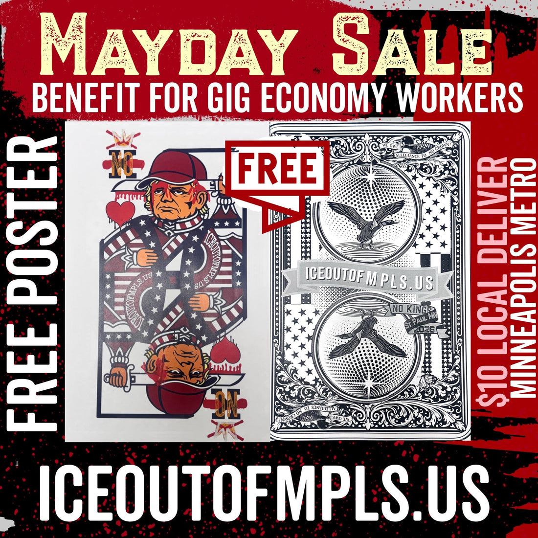 Free Mayday Poster | Local Gig-worker fundraiser