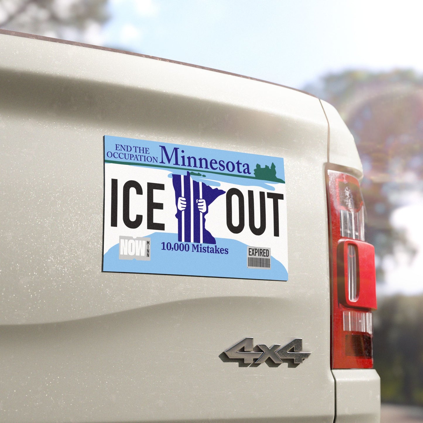 Minnesota "ICE OUT" Political Car Magnet — End the Occupation License-Plate Style