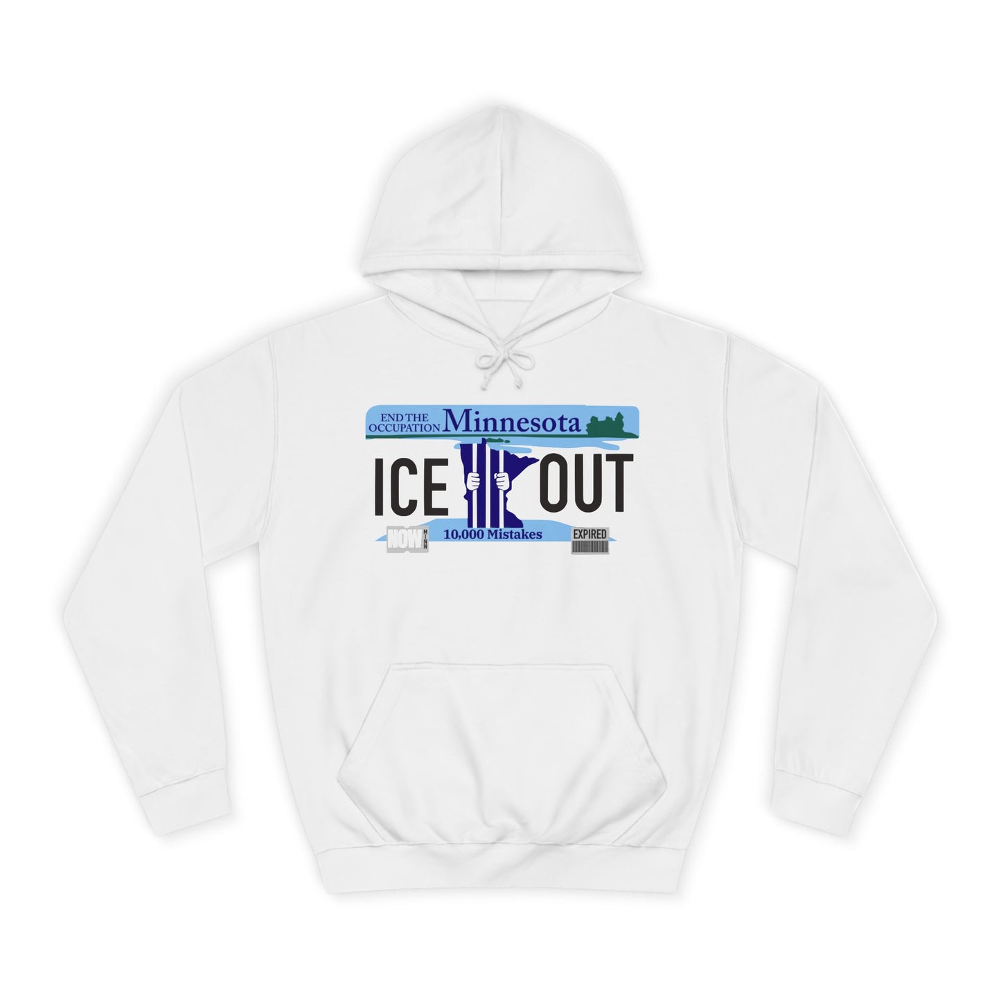 Minnesota Ice Out Hoodie — 'Ice Out' MN License Plate Graphic Hoodie