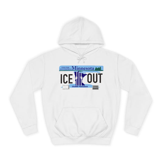 Minnesota Ice Out Hoodie — 'Ice Out' MN License Plate Graphic Hoodie