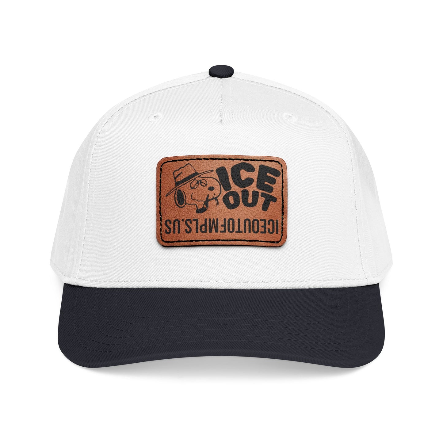 Ice Out Leather Patch Baseball Cap — Retro Skate/Street Style Hat