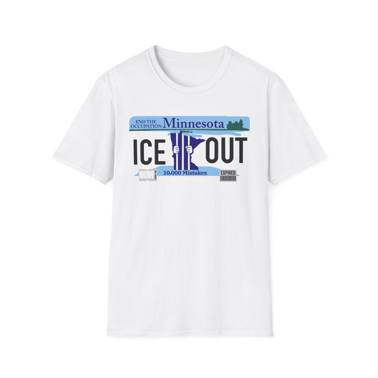 Minnesota 'Ice Out' License Plate T-Shirt – Ice-Out Fishing Tracker Tee