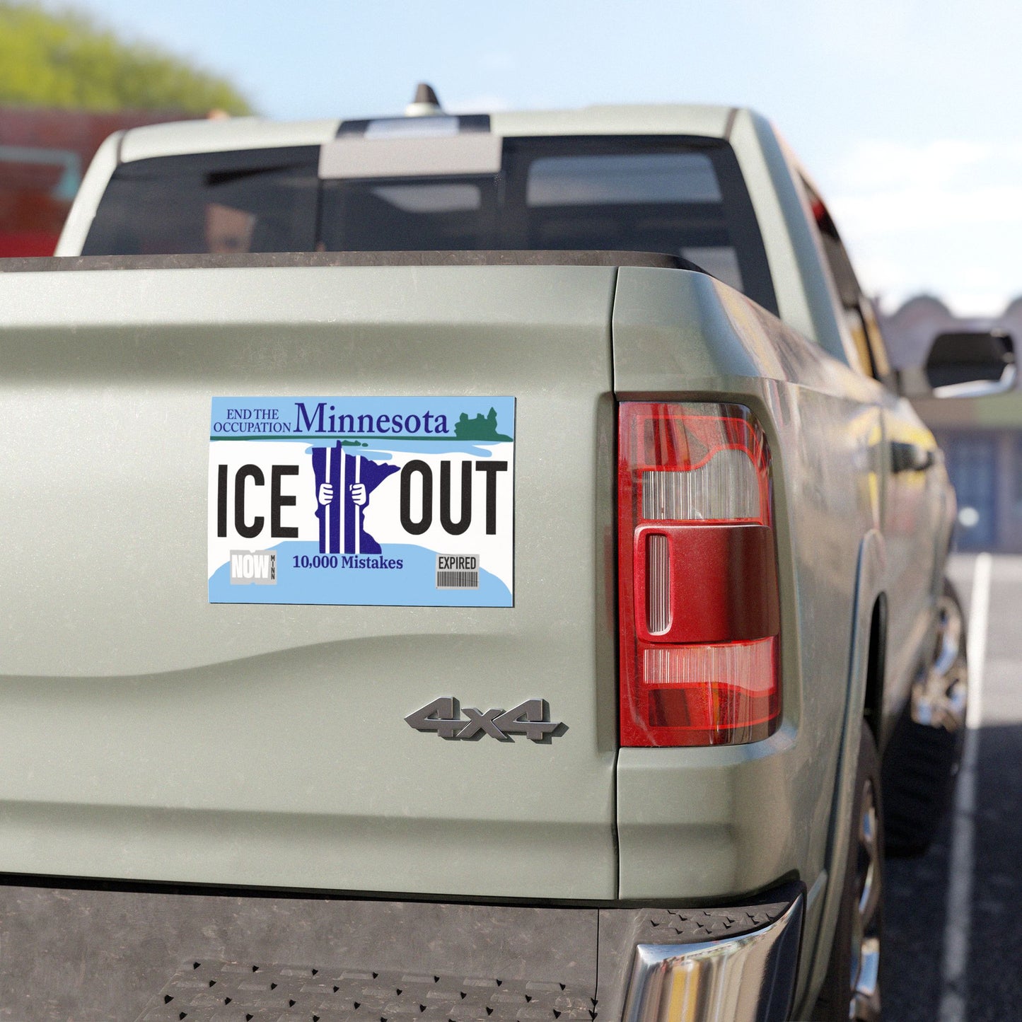 Minnesota "ICE OUT" Political Car Magnet — End the Occupation License-Plate Style