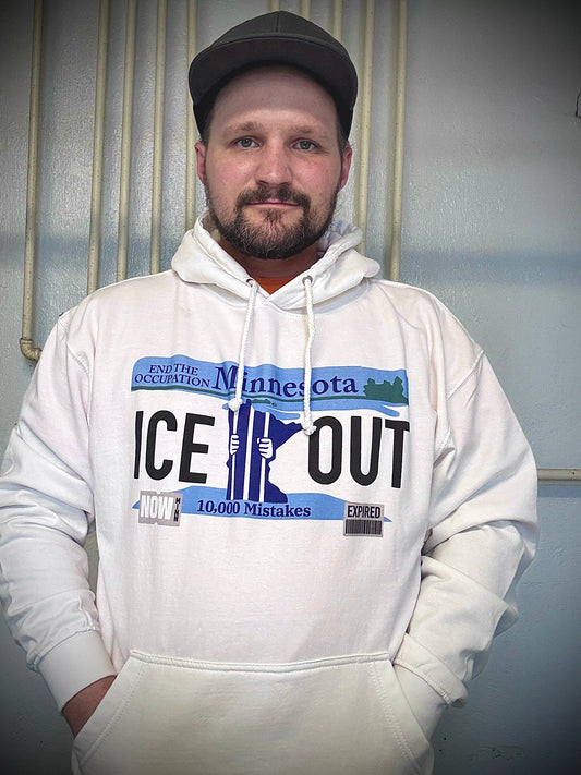 Minnesota Ice Out Hoodie — 'Ice Out' MN License Plate Graphic Hoodie