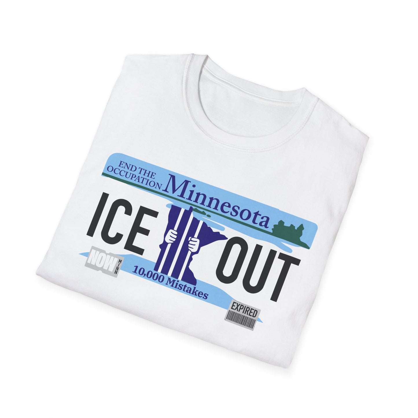 Minnesota 'Ice Out' License Plate T-Shirt – Ice-Out Fishing Tracker Tee