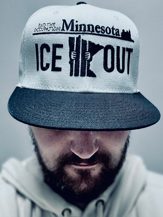MN License Plate ICE OUT  Embroidered Snapback Hat