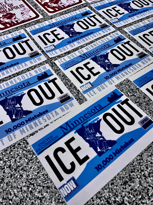 11" x 17" 'Expired Tabs' ICE OUT MN License Plate Poster
